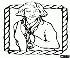 Coloriage Femme médecin, un portrait