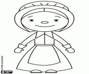Coloriage Femme Pilgrim