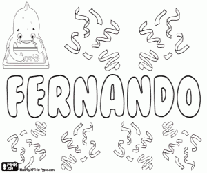 Coloriage Fernando, nom espagnol et portugais