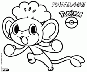 Coloriage Feuillajou, un singe Pokémon