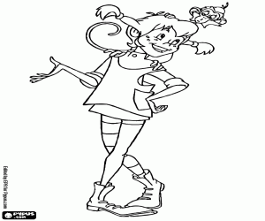 Coloriage Fifi avec le singe sur les épaules