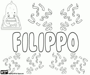 Coloriage Filippo, nom en Italien