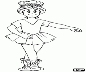 Coloriage Fille faisant ballet