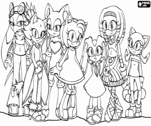 Coloriage Les filles de Sonic