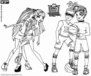 Coloriage Filles et garçons, Monster High