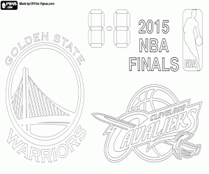 Coloriage Finale 2015 NBA Warriors vs Cavaliers