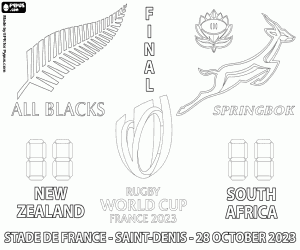 Coloriage Finale de la Coupe du Monde de Rugby 2023