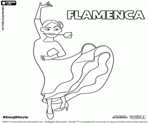 Coloriage Flamenca, un personnage de Emoji