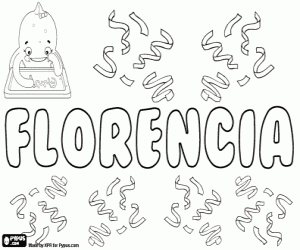 Coloriage Florencia, nom en espagnol et en catalan
