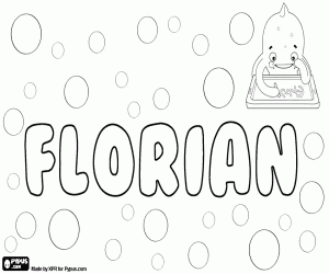 Coloriage Florian, nom dans plusieurs langues
