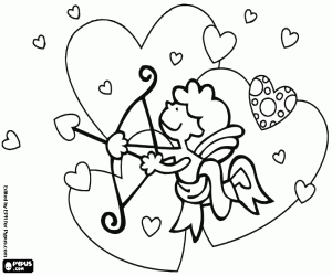 Coloriage Les flèches de Cupidon et le cœur