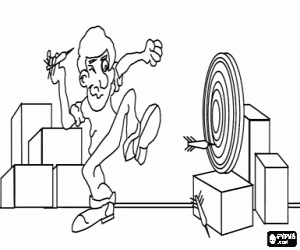 Coloriage Fléchettes, un jeu divertissant