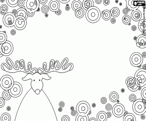 Coloriage Fond de Noël avec un renne