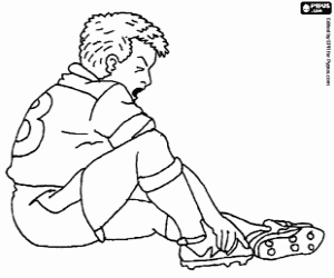 Coloriage Footballeur blessé