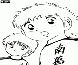 Coloriage Les footballeurs dans Captain Tsubasa
