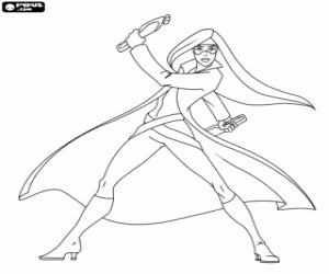Coloriage Fouet Écarlate, Zorro Génération Z