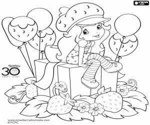 Coloriage Fraisinette sur son anniversaire