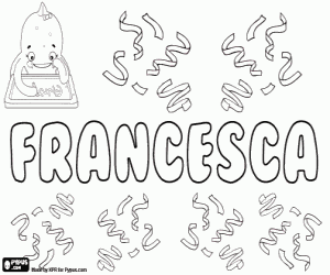 Coloriage Francesca, nom italien et catalan