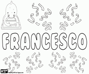 Coloriage Francesco, nom italien
