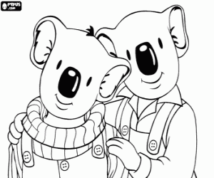 Coloriage Frank et Buster, les frères koala