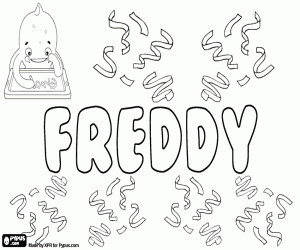 Coloriage Freddy, diminutif en anglais
