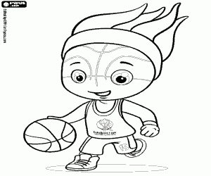 Coloriage Frenkie, mascotte de l'EuroBasket 2015