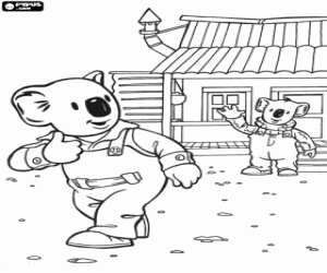 Coloriage Le frères Koala à la maison