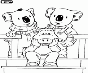 Coloriage Les frères koalas et Archie