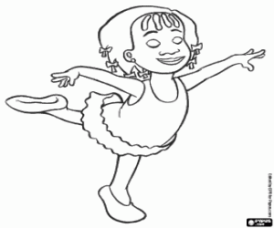 Coloriage Fuchsia, une petite fille qui aime la danse