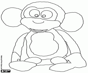 Coloriage Fufris, un singe en peluche