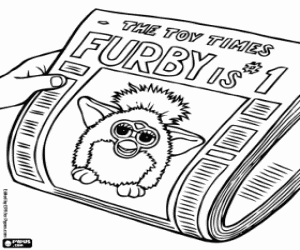 Coloriage Le Furby dans le journal