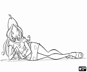 Coloriage La fée Flora des Winx Club