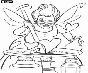 Coloriage La fée marraine et la potion magique