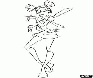 Coloriage La fée Musa posant au Winx Club