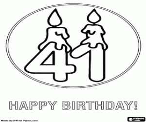 Coloriage Félicitations pour les 41 ans
