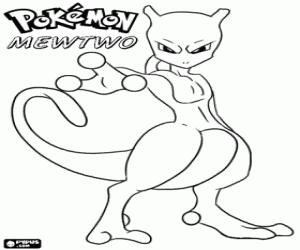 Coloriage Le félin pokemon Mewto