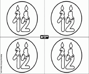 Coloriage Ma fête de douze anniversaire