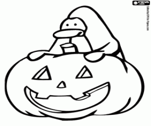Coloriage Fête de l'Halloween de Club Penguin