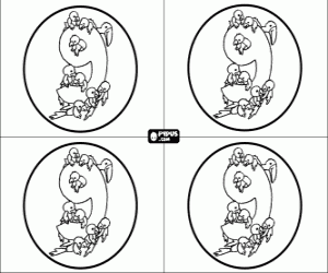 Coloriage Fête de neuf anniversaire, invitations