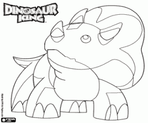 Coloriage Gabu, triceratops de Dinosaure King