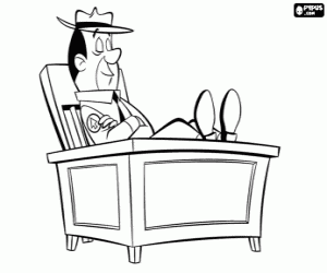 Coloriage Le garde forestier de le parc Jellystone