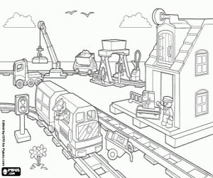 Coloriage La gare de Lego