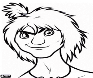 Coloriage Le garçon des cavernes Guy, Les Croods