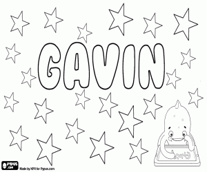 Coloriage Gavin, nom pour garçon
