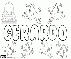 Coloriage Gerardo, prénom masculin