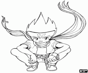 Coloriage Gingka, personnage de Beyblade