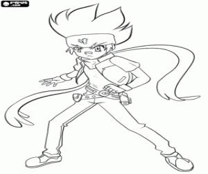 Coloriage Ginka Hagane, Beyblade Metal Fusion