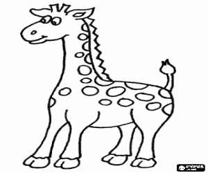 Coloriage Girafe jeune et jolie