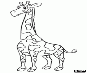 Coloriage La girafe, l'animal plus haut