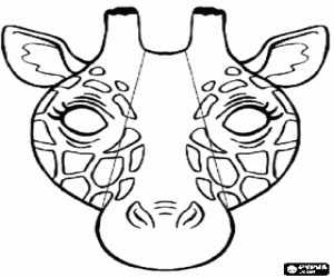 Coloriage Girafe masque